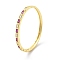 Rack Plating Brass Micro Pave Cubic Zirconia Bangles for Women, Long-Lasting Plated, Lead Free & Cadmium Free, Real 18K Gold Plated, Rectangle, Deep Pink, Inner Diameter: 2x2-3/8 inch(5.2x6.1cm)