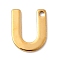 304 Stainless Steel Charms, Letter Charms, Ion Plating(IP), Real 18K Gold Plated, Letter U, 11x9x0.8mm, Hole: 1.2mm