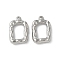 304 Stainless Steel Pendants, Rectangle Charms, Stainless Steel Color, 20x13.5x3mm, Hole: 1.8mm