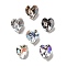 K9 Glass, Imitation Czech Rhinestone, Heart, Mixed Color, 6.5x6x4mm