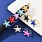 Brass Enamel Adjustable Cuff Rings for Women, Real 18K Gold Plated, Cadmium Free & Nickel Free & Lead Free, Mixed Color, Starfish, Starfish: 21x22.5mm, Inner Diameter: Adjustable