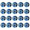 Half Round/Dome Tree Pattern Glass Flatback Cabochons for DIY Projects, Royal Blue, 25x6mm
