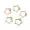 Brass Micro Pave Clear Cubic Zirconia Screw Carabiner Lock Charms, for Necklaces Making, Star, Golden, 25.5x27.5x2mm, Screw: 6.5x6mm