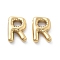 304 Stainless Steel Pendants, Real 14K Gold Plated, Ion Plating(IP), Balloon Letter Charm, Letter R, 19.5x13x4.5mm, Hole: 2mm