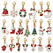 Christmas Theme Alloy Enamel Pendant Decorations, with 304 Stainless Steel Lobster Claw Clasps, Mixed Shapes, Mixed Color, 29~39mm, 20pcs/set