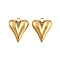 304 Stainless Steel Pendants, Heart Charm, Ion Plating(IP), Real 18K Gold Plated, 15x12x3.5mm, Hole: 2mm