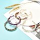 Pépites de perles de pierres précieuses mélangées naturelles bracelet pour fille femmes BJEW-JB06817-5