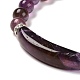 Natural Rhodonite Beads Charm Bracelets BJEW-K164-B09-3