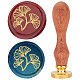 CRASPIRE Ginkgo Leaf Wax Seal Stamp 25mm Plant Sealing Wax Stamps Retro Rosewood Handle Removable Brass Head for Wedding Invitations Envelopes Halloween Christmas Thanksgiving Gift Packing AJEW-WH0412-0028-1