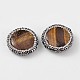Flat Round Natural Tiger Eye Beads RB-E504-98-2