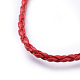 Red Braided Imitation Leather Necklace Cords X-NCOR-R026-6-3