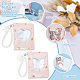 OLYCRAFT 2Pcs 2 Styles Mini Photo Album Photocard Holder Book 3 Inch/8cm Pink Butterfly Heart Hollow Card Binder Portable Picture Storage with Butterfly Bear Pendant for Collecting Picture - 40-Pocket DIY-OC0010-77-4