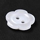 White Flower Resin Buttons X-RESI-D031-15mm-01-2