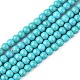 1 Strand Dyed Dark Cyan Round Synthetic Turquoise Beads Strands X-TURQ-G106-4mm-02E-1