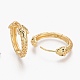 Серьги-кольца из латуни с микро-паве из фианита EJEW-L231-47G-2