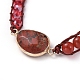 Faceted Glass & Natural Carnelian(Dyed & Heated) Beaded Wrap Bracelets BJEW-JB05035-02-7