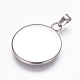 Stainless Steel Pendant Cabochon Open Back Settings STAS-P160-05P-3