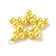 Backen bemalte perlmuttfarbene Glasperle runde Perlenanhänger PALLOY-JF01346-5