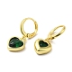 Real 18K Gold Plated Brass Dangle Leverback Earrings EJEW-L268-006G-03-2