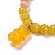 Bracelets à breloques extensibles en résine d'ours BJEW-JB06271-03-3