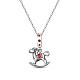 TINYSAND Sterling Silver Fairground Ride Apparatus Rocking Horse Pendant Necklaces TS-CN-025-1