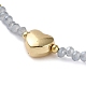 201 collana con pendente a cuore in acciaio inossidabile con perla di vetro NJEW-Z029-02B-2