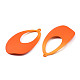 スプレー塗装アイアンビッグペンダント  ティアドロップ  ダークオレンジ  50x29x6.5mm  穴：1.6mm IFIN-N008-027C-3