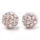 Perlas naturales hechas a mano perlas tejidas WOVE-S116-04C-2
