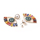 Rhinestone Evil Eye Dangle Stud Earrings with Acrylic Pearl Beaded EJEW-J045-02KCG-3