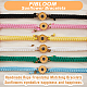 Fibloom 6 Uds. Juego de pulseras de eslabones de girasol esmaltadas de aleación de 6 colores BJEW-FI0001-07-4