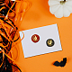 Cabeza de sello de cera de latón en tono dorado de halloween con mango de madera AJEW-WH0208-824-6