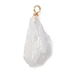 Electroplated Natural Quartz Crystal Dyed Pendants PALLOY-JF02325-01-3