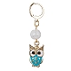 Owl Alloy Enamel Pendant Decorations HJEW-JM01278-2