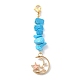Décorations de pendentif en perles de puces turquoise synthétiques HJEW-JM01194-2