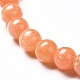 Natürliches Pfirsich-Kalzit-Stretch-Armband mit runden Perlen für sie BJEW-JB06822-01-5