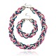 Fer tressé ensembles chaînes de bijouterie à la mode: colliers et des bracelets en matinée SJEW-PJS328-1-1