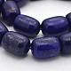 Dyed Barrel Natural Lapis Lazuli Beads Strands G-P096-10x14-03-1