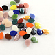Pearlized Plated Opaque Glass Cabochons PORC-S778-6x10-M-1