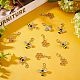 BENECREAT 24Pcs Bees and Honeycomb Alloy Enamel Zipper Pull Pendants with Zinc Alloy Lobster Claw Clasps and Iron Open Jump Rings for Key Chain Craft Jewelry Making HJEW-BC0001-22-5