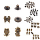 18 juego de kits de cierre de botones a presión de cuero de latón con mariposa SNAP-YW0001-08AB-4