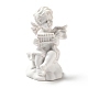 樹脂模造石膏彫刻  置物  ホームディスプレイ装飾  パンパイプを持つ天使  ホワイト  36x36.5x65mm AJEW-P102-02-2