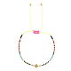 Bracelet de perles tressées en croix et graines de verre KG3745-3-1