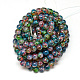 Chapelets de perles en verre peint DGLA-Q023-8mm-DB70-3