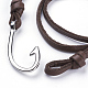 Three Loops Leather Cord Wrap Bracelets BJEW-F291-18B-3