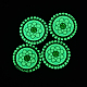 Dome/Half Round with Flower Pattern Luminous Flat Back Glass Cabochons for DIY Projects X-GGLA-L010-18mm-04B-1