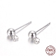 Round 925 Sterling Silver Ear Stud Findings STER-M108-03-1