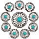 GORGECRAFT 10Pcs 1-Hole Turquoise Buttons Western Conchos Screw Back Round Metal Decorative Conchos Flat Round with Sunflowers Pattern for DIY Luggage and Hardware Accessaries FIND-GF0003-47-1