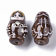 手作りの陶器ビーズ  ファミーユスタイルバラ  マトリョーシカ人形/ロシア人形の形  ココナッツブラウン  26~27.5x15~16mm  穴：2mm PORC-N004-50A-2