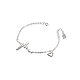 Shegrace 925 браслет-шарм из стерлингового серебра с сердцебиением (удлинители цепи в случайном стиле) JB37A-2