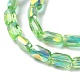 Transparentes perles de verre de galvanoplastie brins GLAA-Q099-G01-02-3